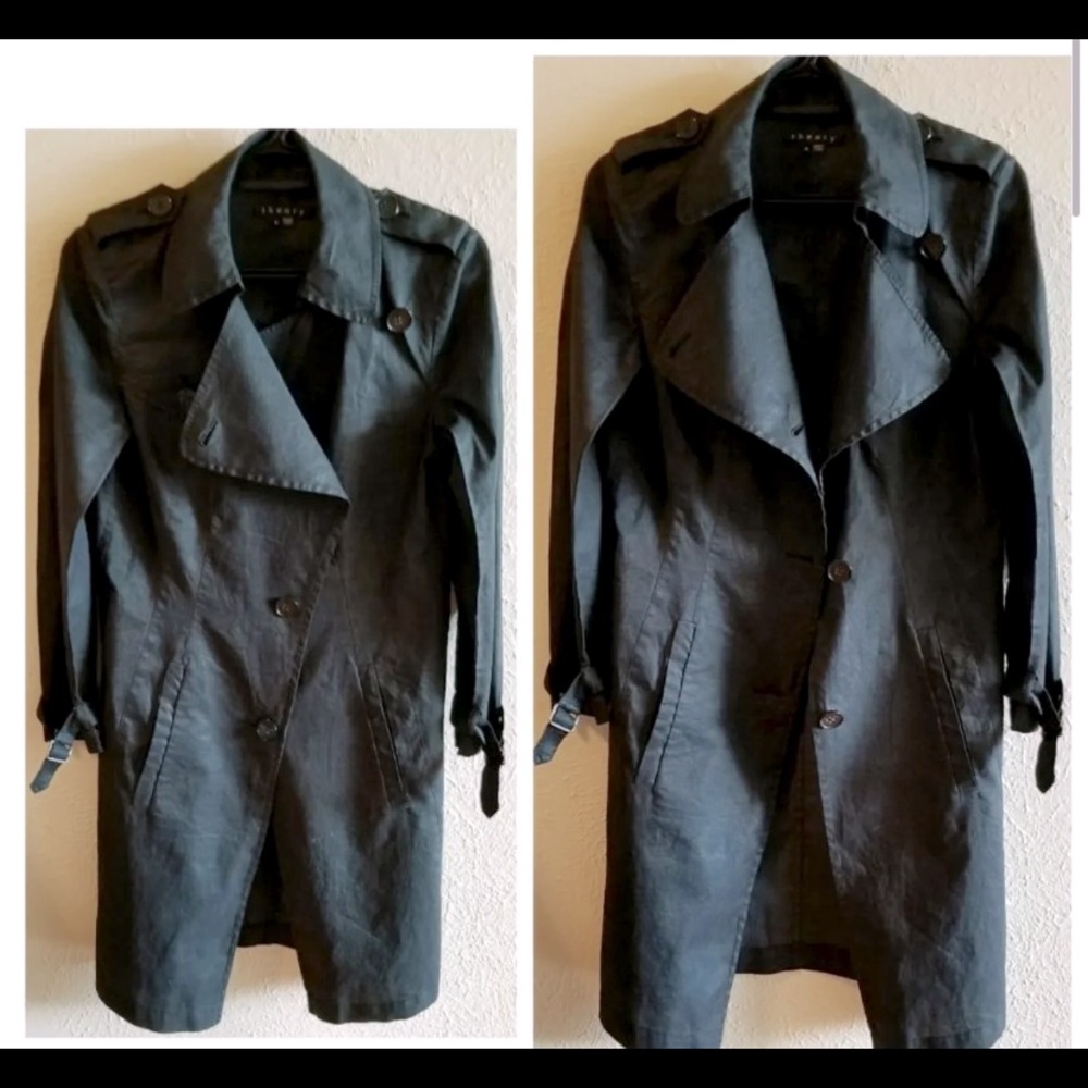 Theory Black Linen Trench